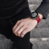 Atmungsaktives rotes Silikon-Zubehör-Uhrenarmband 24 mm Atmungsaktives rotes Silikon-Zubehör-Uhrenarmband 24 mm
