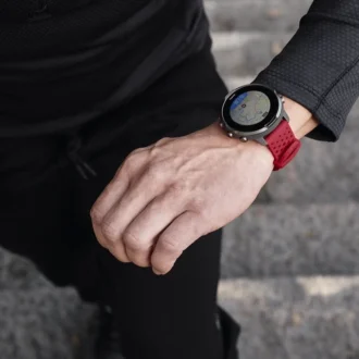 Atmungsaktives rotes Silikon-Zubehör-Uhrenarmband 24 mm