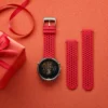 Atmungsaktives rotes Silikon-Zubehör-Uhrenarmband 24 mm Atmungsaktives rotes Silikon-Zubehör-Uhrenarmband 24 mm