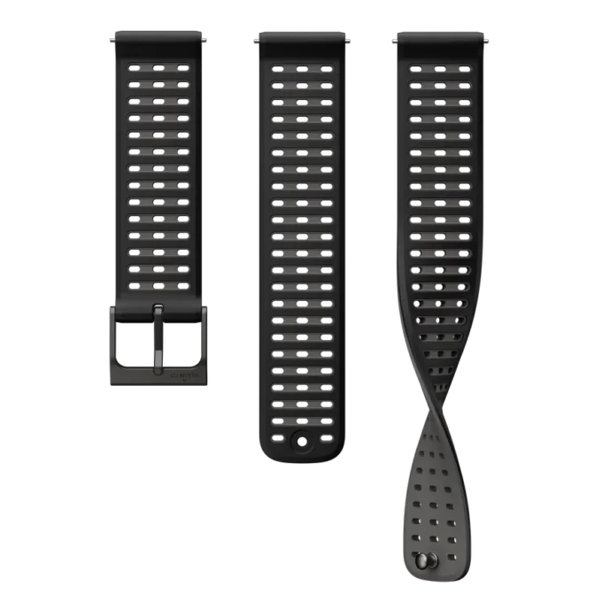 Suunto 22 mm Athletic 9 Silikonarmband, schwarz, S+M Suunto 22 mm Athletic 9 Silikonarmband, schwarz, S+M