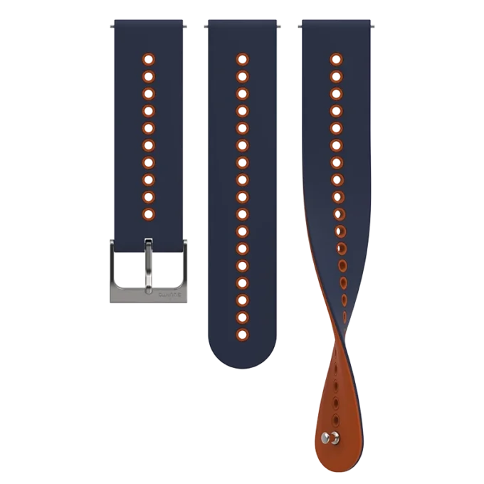 Suunto 22 mm Urban 4 Silikonarmband Granitblau-Orange S+M Suunto 22 mm Urban 4 Silikonarmband Granitblau-Orange S+M