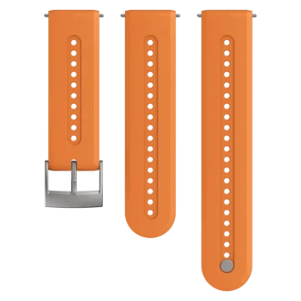 Suunto 24 mm Sportarmband 7 aus Silikon, Granite Orange, Größe S+M