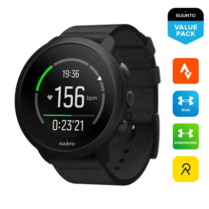 Suunto 3 All Black – kompakte Sportuhr für Gesundheit und Wohlbefinden