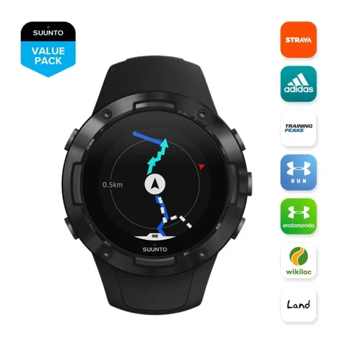 Suunto 5 All Black – kompakte GPS-Sportuhr mit hervorragender Akkulaufzeit