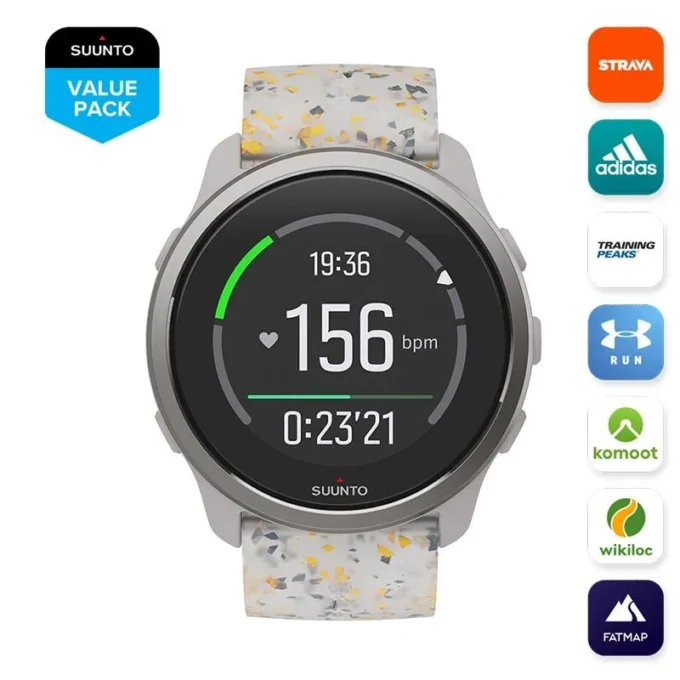 Suunto 5 Peak Ridge Sand Multicolor – leichte Multisportuhr für Training, Erkundung und Wohlbefinden