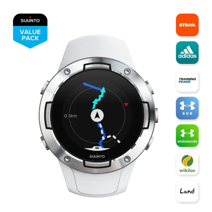 Suunto 5 White – kompakte GPS-Sportuhr mit hervorragender Akkulaufzeit