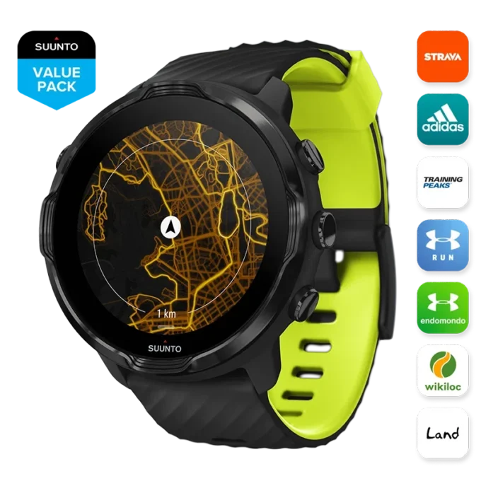 Suunto 7 Black Lime – Smartwatch mit vielseitigen Sportfunktionen Suunto 7 Black Lime – Smartwatch mit vielseitigen Sportfunktionen
