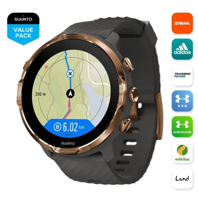 Suunto 7 Graphite Copper – Smartwatch mit vielseitigen Sportfunktionen Suunto 7 Graphite Copper – Smartwatch mit vielseitigen Sportfunktionen
