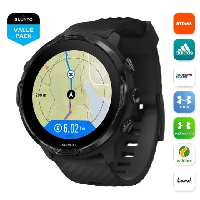 Suunto 7 schwarz – Smartwatch mit vielseitigem Sporterlebnis
