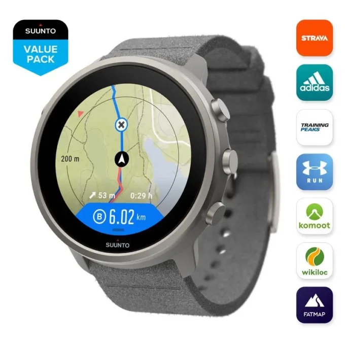Suunto 7 Stone Gray Titanium – Smartwatch mit vielseitiger Sportfunktionalität Suunto 7 Stone Gray Titanium – Smartwatch mit vielseitiger Sportfunktionalität