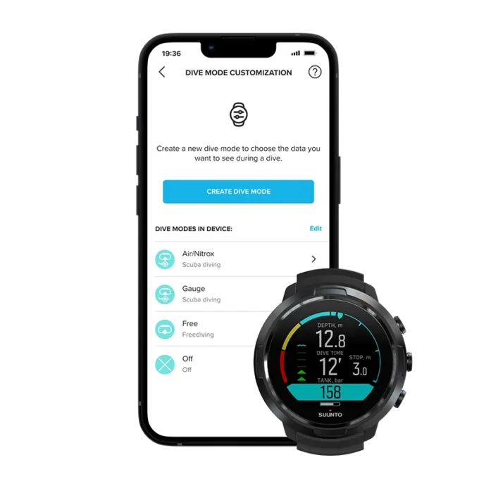 Suunto D5 All Black Tauchcomputer mit Farbdisplay und austauschbarem