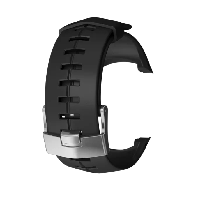 Suunto DX Armband-Set aus schwarzem Silikon mit silberner Schnalle Suunto DX Armband-Set aus schwarzem Silikon mit silberner Schnalle