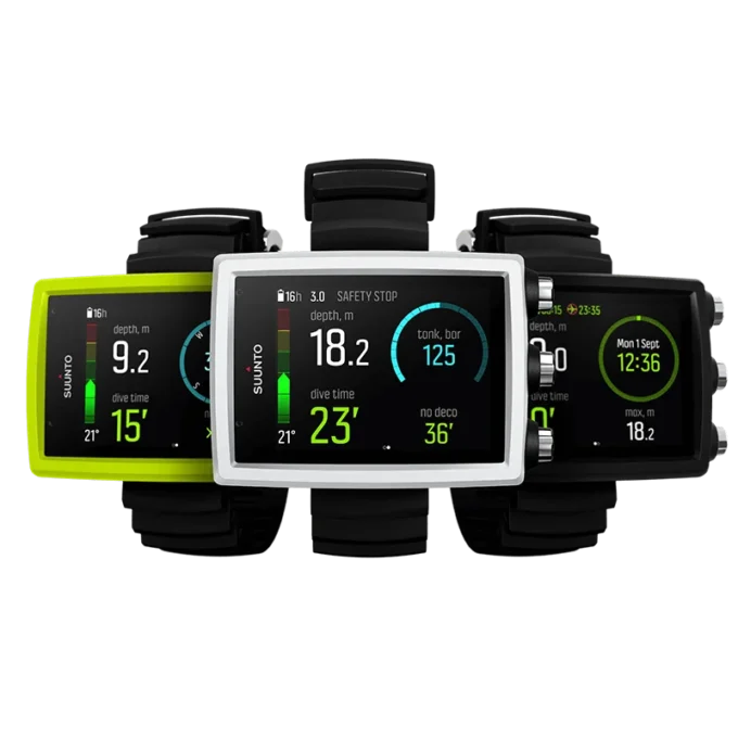 Suunto EON Core weißer Tauchcomputer mit Farbdisplay und großen Ziffern
