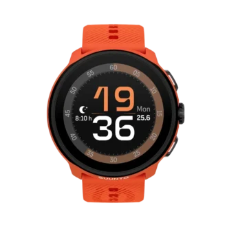 Suunto Run in Korallenorange mit Silikonarmband
