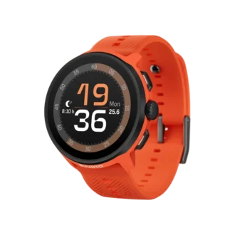 Suunto Run in Korallenorange mit Silikonarmband