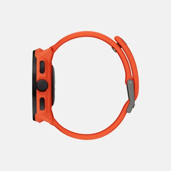 Suunto Run in Korallenorange mit Silikonarmband