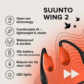 Suunto Wing 2 Coral Orange – Premium-Knochenleitungskopfhörer