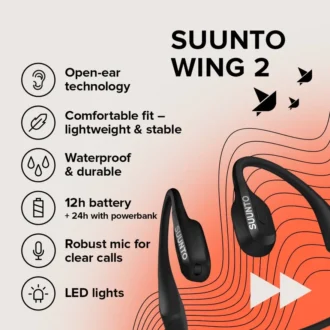 Suunto Wing 2 schwarz – Premium-Knochenleitungs-Kopfhörer