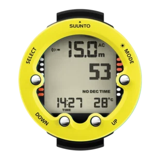 Suunto Zoop Novo Lemon Yellow – benutzerfreundlicher Tauchcomputer mit großem Display