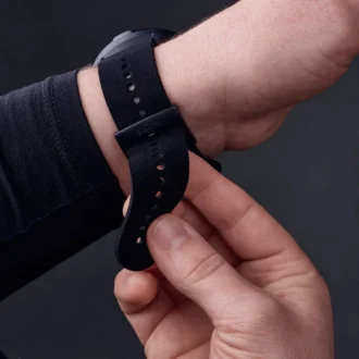Ultraweiches schwarzes Mikrofaser-Zubehör-Uhrenarmband für Sport und Stil