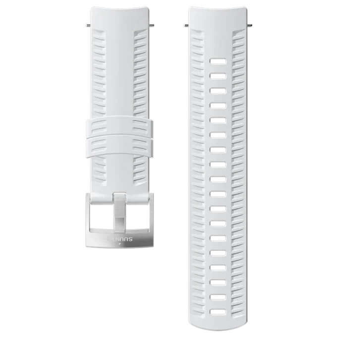 Weißes 24-mm-integriertes Suunto-Silikonarmband für Sport Weißes 24-mm-integriertes Suunto-Silikonarmband für Sport